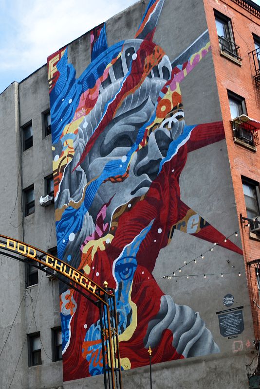 03 Liberty Street Art By Tristan Eaton On the Side Of Cha Chas In Bocca Al Lupo At 113 Mulberry St In Little Italy New York City